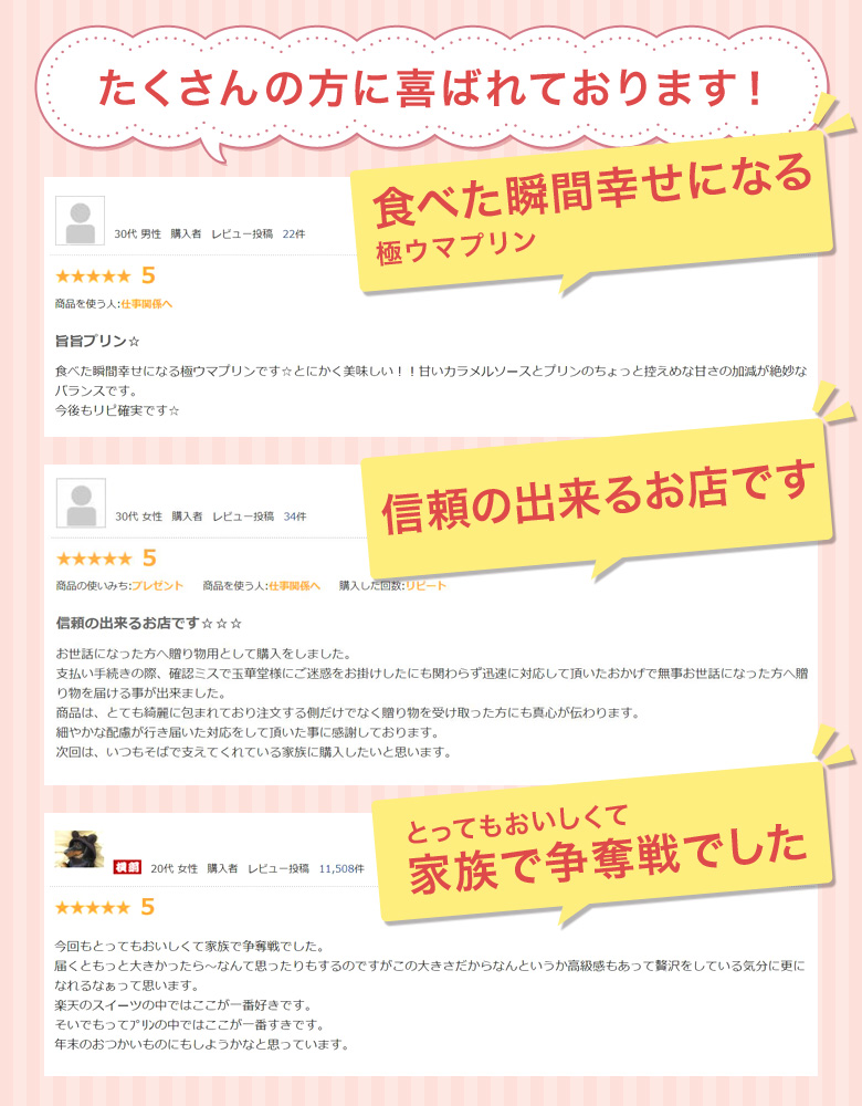 たくさんの方に喜ばれております
