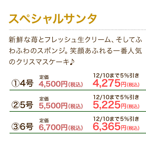 クリスマスケーキ スペシャルサンタ